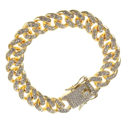 CORHAD Hundeleinenhalsband hundegurt hundelaufband Dog erziehungshalsband für Hunde hundegeschenke dekorative Halskette Kettenhalsband für Haustiere Hundekette Zinklegierung Golden von CORHAD