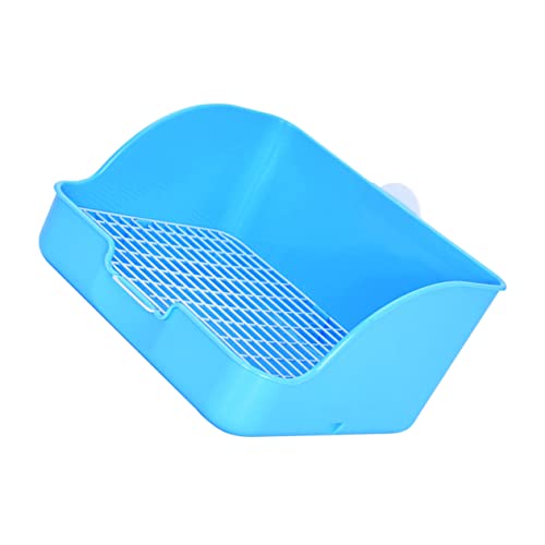 CORHAD Kasten Hamster Toilette Kaninchen-Toilette Hasen-Katzentoilette Eckstreu Hamster klo kaninchentoilette Haustier Kaninchen-Trainingstöpfchen Anti-Fall-Häschen-Töpfchen Plastik Blue von CORHAD