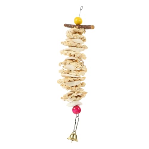 CORHAD Papagei Cutbone Haustier Spielzeug Hamster-Snacks Spielzeuge Aquarium Papageien-Hängespielzeug hängendes Glockenspielzeug Stroh Knochen hängende Glocke Kleiner Papagei von CORHAD