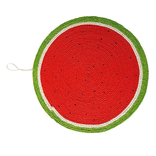 CORHAD Katzenkratzbrett mit Wassermelonen-Design Sisal-Material rutschfest Katzenspielzeug Kratzbrett dekorativer Kätzchenkratzer von CORHAD