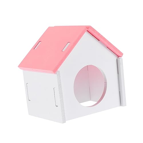 CORHAD Versteck für kleine Tiere Hamster verstecken Mäusekäfig-Spielhütte Chinchilla-Höhle Hamsterkäfig tierische bescherung nagerhaus Spielzeug Hamsterhaus kleines Haustierhaus PVC Rosa von CORHAD