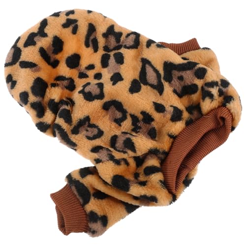 CORHAD Warme Outfits für Hunde Fleece-Hundepullover für den Winter Entzückende Welpenweste im Leopardenmuster von CORHAD