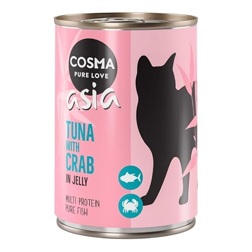 Cosma Asia in Jelly 6 x 400 g | Katzenfutter nass | Thunfisch & Krebsfleisch von COSMA