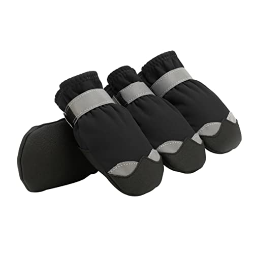 COSMEVIVI 1 Satz Haustier wasserdichte Schuhe Hundestiefel Schuhe Wasserdichter Pfotenschutz Anti-rutsch-socken Für Haustiere Verstellbare Hundeschuhe Welpe Anti-rutsch-Sohle Black von COSMEVIVI