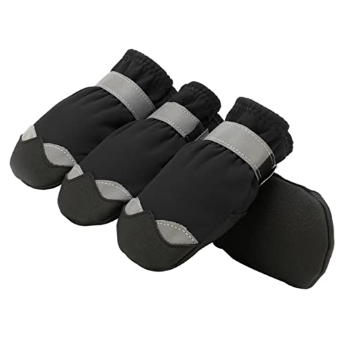 COSMEVIVI 1 Satz Haustier wasserdichte Schuhe rutschfeste Hundeschuhe Haustierstiefel wasserdichte Stiefel Für Haustiere Anti-socken Für Haustiere Rutschfester Pfotenschutz Nylon Black von COSMEVIVI