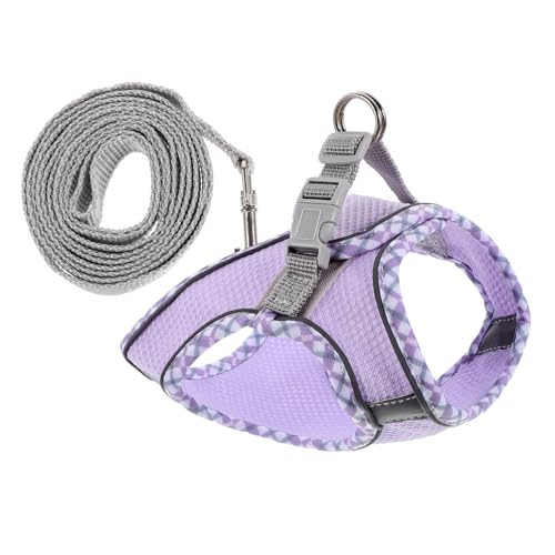 COSMEVIVI 1 Satz Katzenleinenweste Hundeleine Little Pets tragegeschirr für Hunde Dog hundehalsband hundeaccessoires katzenklo großes Hundegeschirr Tragbares Welpengeschirr Polyester Violett von COSMEVIVI