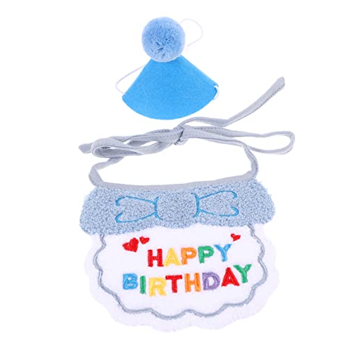 COSMEVIVI 1 Satz Party-Geburtstags-Hut Haustier Dreieck Lätzchen Hund Kätzchen Halstuch Hundehalsband Katze Hund pet Supplies Dog Bandana Geburtstag des Hundes Hundemütze Garn Sky-Blue von COSMEVIVI