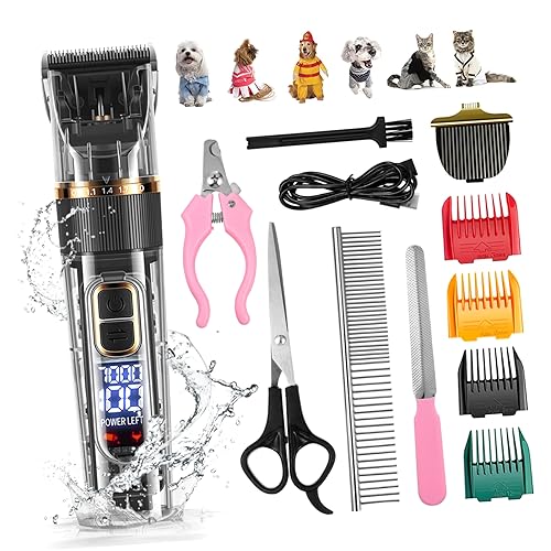 COSMEVIVI 1 Satz Tierhaarschneider-Set Katzenschere Tierhaarentferner Bausatz elektrischer Anzug led car Display haustierpflege-Set Trimmer Katzenpflegezubehör Hundehaarschneider Metall von COSMEVIVI