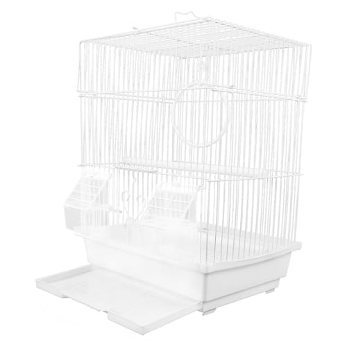 COSMEVIVI 1 Satz Vogelkäfig Birdcage Bird cage vogelhäuschen Vogeltransportkäfig Parrot cage Kleiner Papageienkäfig Käfigkäfige für Vögel Träger Vogel Papageienkäfig Conure-Käfig Eisen Weiß von COSMEVIVI