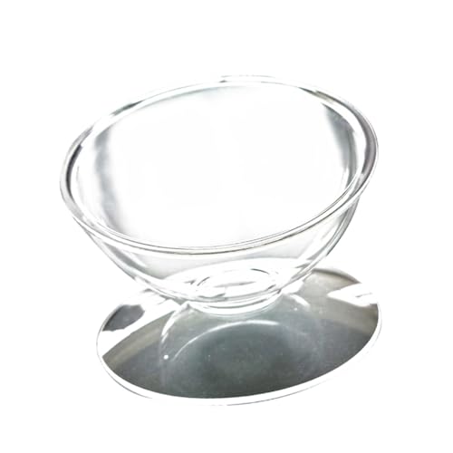 COSMEVIVI 1 Stück Acryl Katzenfutter Feeder Bowl E für Katzen Erhöhter Katzennapf Ständer Whisker Friendly Pet Slant Feeder Weiß von COSMEVIVI