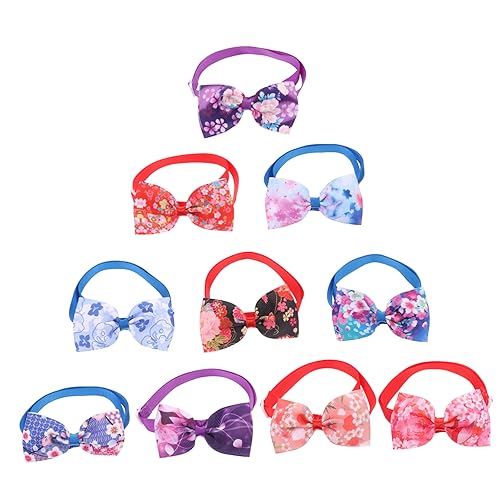 COSMEVIVI 10St Haustier Fliege hundeschleife hundezubehör hundekragen Weihnachtswelpen-Krawatten Haustier-Katze-Schleife-Halskette Katzenhalsband Haustier-Blumen-Halskette Polyester von COSMEVIVI