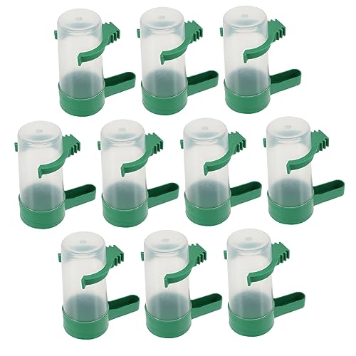 COSMEVIVI 10st Vogeltränke Vogelkäfig Wasserspender Wasserfutter Für Finken Hühner Vogelhäuschen Für Käfige Filter Für Katzenbrunnen Bebederos para Flasche Pájaros Rennmaus Abs Plastik Green von COSMEVIVI