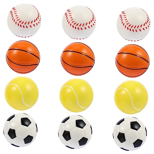 COSMEVIVI Trainingsball-Set für Haustiere 12-teilig PU-Hundebälle quietschender Hundeball für Hunde leuchtende Farben für Spielfreude bei Haustieren von COSMEVIVI