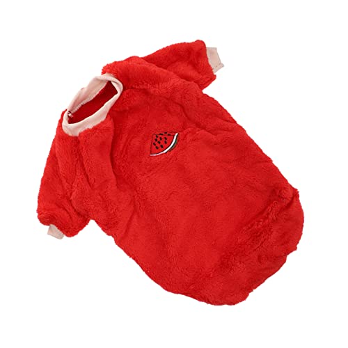 COSMEVIVI 1Stk Kleidung für Haustiere Winter-Haustier-Outfit warme Hundeshirts Welpenwinterbekleidung tierkostüme hundemantel Dog Coat hundekleidung Winter welpen Warmer Mantel Polyester rot von COSMEVIVI