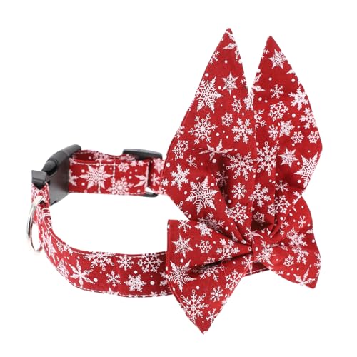 COSMEVIVI 1stk Haustierhalsband Weihnachtskatzenfliege Verstellbare Hundehalsbänder Schickes Katzenhalsband Kätzchen-Kragen Fliegen Für Jungen Dekoratives Katzenhalsband Baumwolle Rot von COSMEVIVI