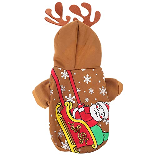 COSMEVIVI Weihnachten Hoodies Pet Party Outfit Hund Cosplay Kleidung Haustier Winter Warme Haustier Bekleidung von COSMEVIVI