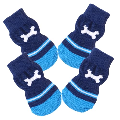 COSMEVIVI 2 Paar Haustier Socken Waschbare Hundesocken Atmungsaktive Socken Für Haustiere Kompakte Hundesocken rutschfeste Welpensocken Socken Für Hund Abriebfeste Hundesocken Navy Baumwolle von COSMEVIVI