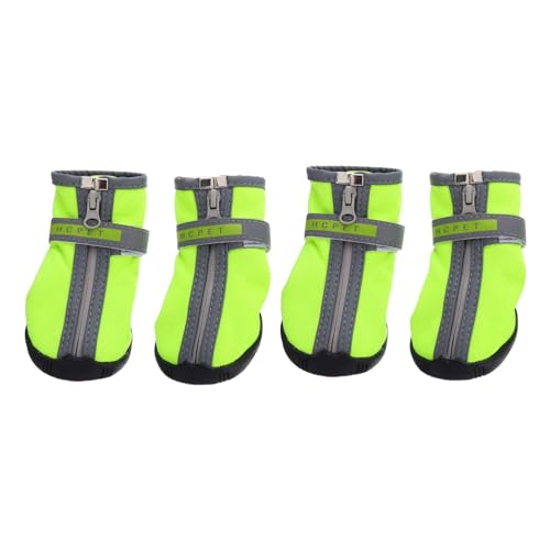 COSMEVIVI 2 Paar Haustierschuhe Stiefel Hund Winter Schneeschuhe Für Haustiere Hundeschuhe Für Heißes Pflaster Winterschuhe Für Haustiere Hundepfotenschutz Jackenstoff Light Green von COSMEVIVI