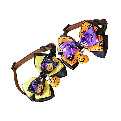 COSMEVIVI 2St Halsband Halloween-Bandana für Hunde Outdoor-Bekleidung Halloween-Welpenkostüm Halloween-Hundebögen Glockenhalsbänder für Welpen Hunde hundekragen Haustier Stoff von COSMEVIVI