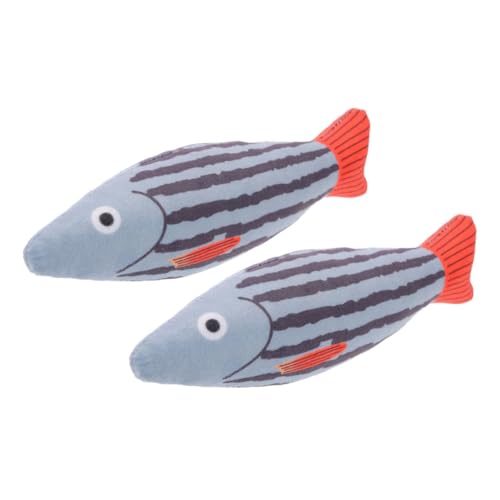 COSMEVIVI 2pcs Katzen Katzenpack Fischspielzeug Cartoon Fischmodellierung Katzenspielzeug Lustige Kätzchen Fischspielzeug Selbstamusing Cat Toy von COSMEVIVI