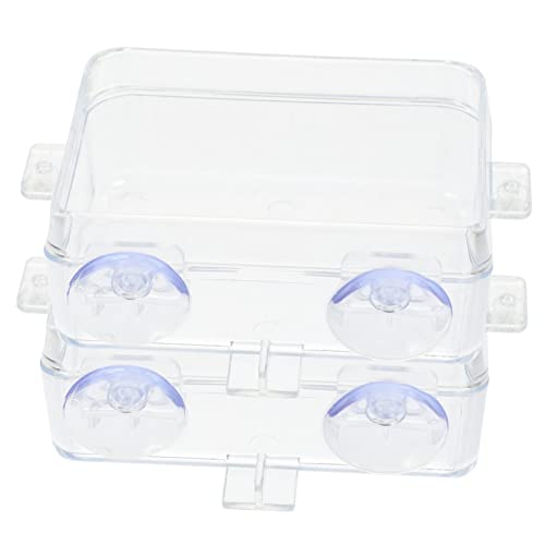 COSMEVIVI 2st Futterstelle Für Reptilien Praktischer Reptiliennapf Gecko-Feeder Reptilienschale Futterspender Für Aquarienpflanzen Eidechsen-Anti-Flucht-Schale Transparent Plastik von COSMEVIVI