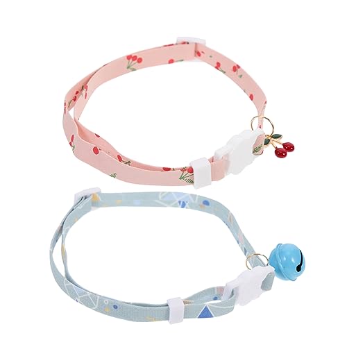 COSMEVIVI 2st Haustierhalsband Katzenhalsband Welpenhalsband Mit Glocke Sicherheits-kätzchenhalsband Mit Glocke Welpe Halsband Hundehalsbänder Für Welpen Dekorative Hundehalskette Stoff von COSMEVIVI