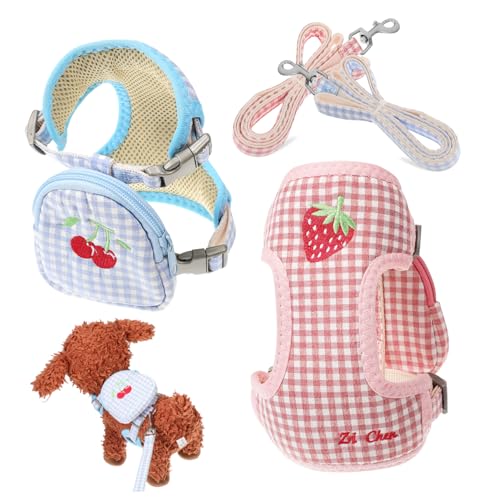 COSMEVIVI 2st Hundegeschirr Für Kleine Hunde Süßes Hundegeschirr Hundetragerucksack Für Kleine Hunde Hunderucksack Leine Hundegeschirr Für Rucksack Kleines Hundegeschirr Hundetag Polyester von COSMEVIVI