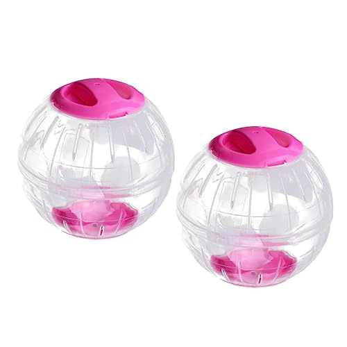 COSMEVIVI Gymnastikball für Haustiere Laufrad für Hamster sicher für Meerschweinchen Rennmäuse und andere Kleintiere Rosa 2 Stück von COSMEVIVI