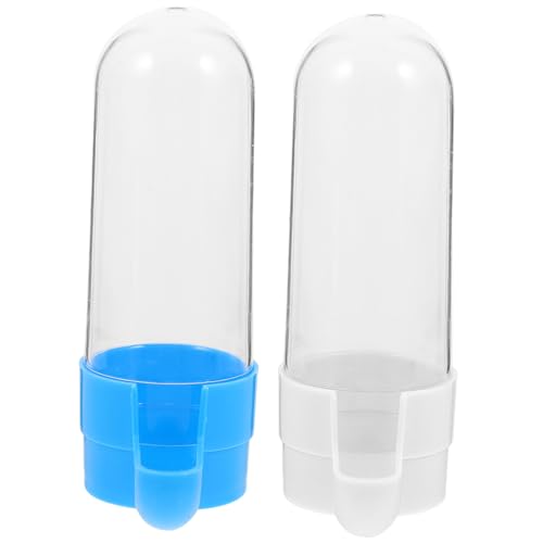 COSMEVIVI 2st Vogeltrinker Futterhäuschen Für Eichhörnchen Container Vogelfütterungshalter Wachtel Bewässerungssystem Vogel Wasser Futterspender Für Vogelkäfige Tasse Brunnen Tränke PVC Blue von COSMEVIVI