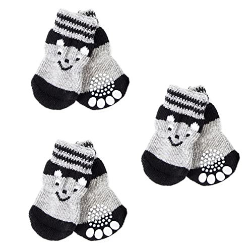 COSMEVIVI 3 Paare hundeschuh socken Pfotenschutz für Hunde Welpensocken Hundestiefel Hausschuhe Paws pfotenschutz Schuhe für hundepfoten Socken für Haustier Hund rutschfeste Socken Baumwolle von COSMEVIVI