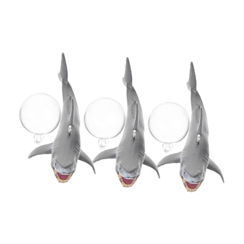 COSMEVIVI 3 Sets Aquarium Hai Dekoration Aquarium Hai Dekor Aquarium Schwimmdekoration Schwimmgerät Aquarium Zubehör Aquarium Ornament Schwimmende Meerestiere Hai Figur PVC von COSMEVIVI