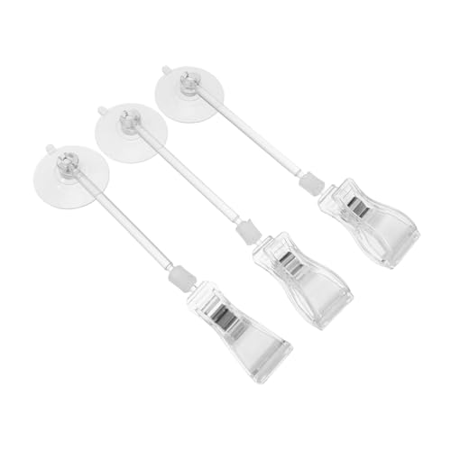 COSMEVIVI 3 Stück Aquarium Saugnapfklemme Pflanzenhalter Saugnäpfe Aquarium Aquarium Saugklammern Aquarium Pflanzen Saugnapfklammern Aquarium Saugnapf Veggie Clips PVC Transparent von COSMEVIVI