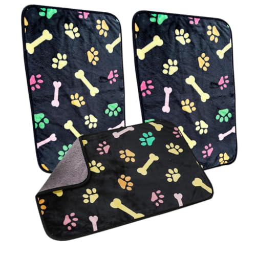 COSMEVIVI 3St Haustierdecke kuscheldecke warm thermodecken Katzen Matte zudecke hundematten warme Decke Katzensofadecke geschmeidige Flanell-Überwurfdecke Überwurfdecke für Sofa Black von COSMEVIVI