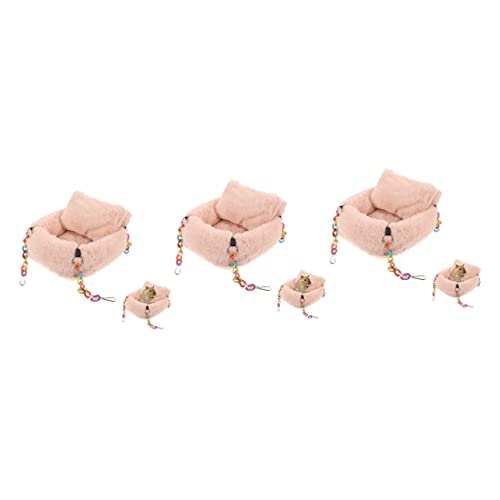 COSMEVIVI 3st Hamsternest Hängematte Für Kuscheltiere Schlafhängematte Für Hamster Haustier Hamsterbett Niedliches Hamsterzubehör Käfigbett Für Hamster Bequemes Hamsterbett Rosa Flanell von COSMEVIVI