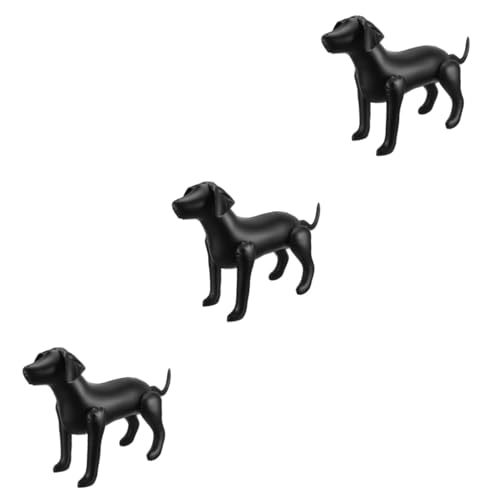 COSMEVIVI 3st Haustierbekleidungsmodell Kleiderständer Für Tierhandlungen Stehende Hundeschaufensterpuppe Kleiderbügel Für Hunde Hund Kleid Form Haustier-skulptur Aufblasbarer Hund Black PVC von COSMEVIVI