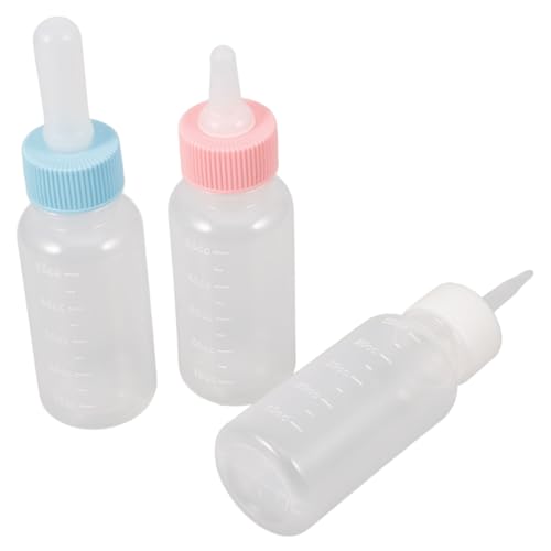 COSMEVIVI 3st Pet-Flasche Kätzchenflasche Zum Stillen Kuh Wasserflasche Haustierfütterung Fütterungsflasche Für Kätzchen Reinigungsbürste Für Kleintierfutterautomaten Futtermittel Silikon von COSMEVIVI