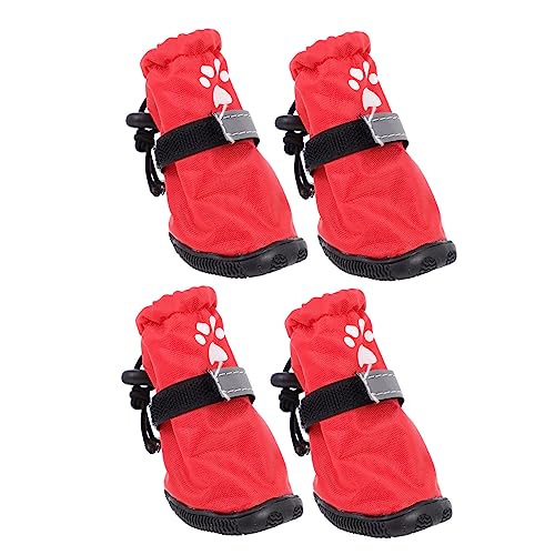 COSMEVIVI 4 Stück Haustier Regenstiefel rutschfeste Hundestiefel Hunde Regenstiefel Hundepfoten Schutzstiefel Hunde Außenstiefel Hunde Winterschuhe Wasserschutz Für Schuhe Stiefel von COSMEVIVI