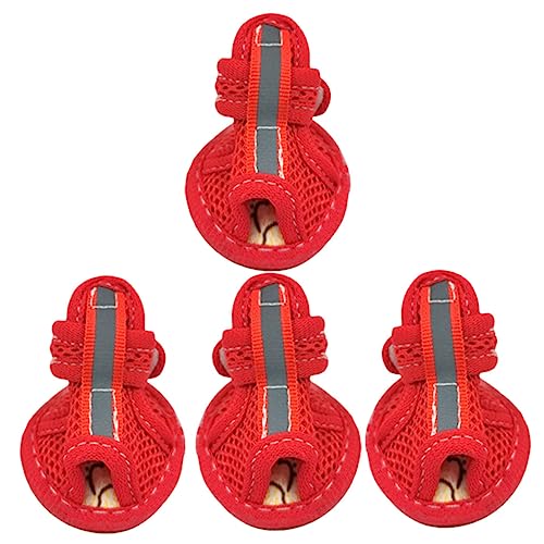 COSMEVIVI 4 Stück Haustier Sandalen Haustier Zubehör Schützende Haustier Schuhe Hunde Trainingsschuhe Kätzchen Sandalen rutschfeste Schuhe Atmungsaktive Hunde Schuhe Hunde Haustier von COSMEVIVI