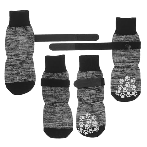 COSMEVIVI 4 Stück Haustier Socken Haustiersocken Welpenbedarf Atmungsaktive Socken Für Haustiere Austauschbare Hundesocken Tragbare Socken Für Haustiere Hundezubehör Black Reine Baumwolle von COSMEVIVI