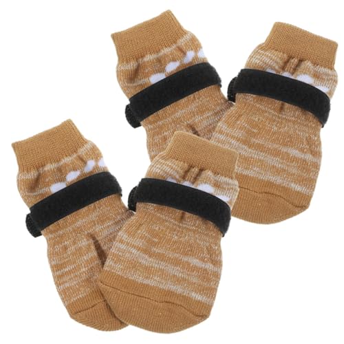 COSMEVIVI 4 Stück Haustier Socken Pfote Abriebfeste Baumwollsocken Atmungsaktive Socken Für Haustiere Austauschbare Warme Socken Atmungsaktive Wintersocken Kompakte Hundesocken Baumwolle von COSMEVIVI