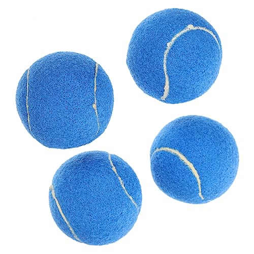 COSMEVIVI 4 Stück Haustier-Tennis Hundebälle Werfen Quietschende Tennisbälle Für Hunde -Spielzeug Übungshund Hundespielzeug Mehrzweck-welpenspielzeug Trainingsball Für Hunde Blue Gummi von COSMEVIVI