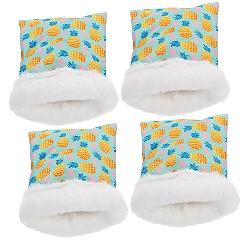 COSMEVIVI 4 Stück Schlafsack Für Hamster Kleines Tierbett Hamsterbett Kaninchen Warmes Bett Häschen Warmer Käfig Meerschweinchenfutter Rattenhaus Meerschweinchen Bett Sky-Blue Oxford-Stoff von COSMEVIVI