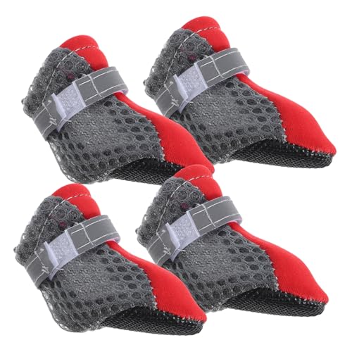 COSMEVIVI Hundeschuhe 4er Set Mesh Nicht Atmungsaktive Haustierstiefel Welpenschuhe - Hundestiefel Haustierbedarf von COSMEVIVI