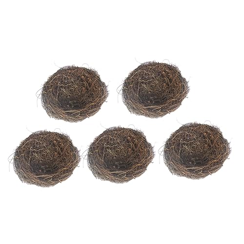 COSMEVIVI Nest- 15 cm Vogelnester Aus Rattan 5-teiliges Set Künstliches Vogelnest Osterdeko Für Jungen- Und Mädchenzimmer von COSMEVIVI