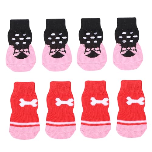 COSMEVIVI 8St Haustier socken hundesocken Dog Socks Pfotenschutz Socken Haustierpfotensocken Hundepfotenschutzsocken Hund Nicht Weihnachtshaustiersocken weihnachtlicher Pfotenschutz Stricken von COSMEVIVI