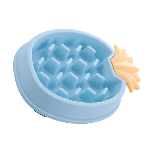 COSMEVIVI Ananas-Slow-Food-Bowl Futternapf für Welpen Anti-Erstickungs-Schüssel Puzzle-Feeder Haustierfutter Haustierernährung Anti-Rutsch-Haustiernapf Slow Feeder für Hunde pp Sky-Blue von COSMEVIVI