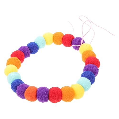 COSMEVIVI Ballkragen Aus Haustierfell Plüschball-katzenhalsband Regenbogen Hundehalsband Perlen Hundehalsband Verstellbare Hundehalsbänder Farbige Welpenhalsbänder Welpenhalsband Polyester von COSMEVIVI