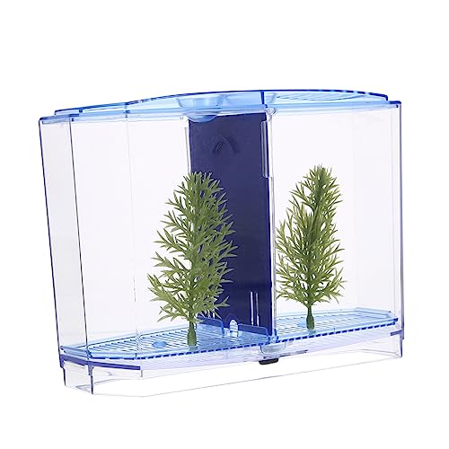 COSMEVIVI Betta-Box pet Supplies haustierbedarf Crab krabe stechkartuschen Guppy-Fischnetz kleines Aquariumbecken kleine Kunststoff-Aquarien Zuhause kleines Aquarium Kunststoff Blue von COSMEVIVI