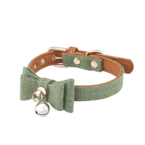 COSMEVIVI Glockenhalsband für Haustiere Kitten Halsband hundekragen Dog Collars katzenhalsband Halsband für Welpen Katze Bownot-Halsband Hundehalsband aus Filz Haustier Hundehalsband Green von COSMEVIVI