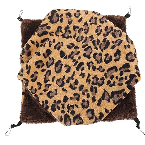 COSMEVIVI Hamster Hängematte Schlafsack Hängematte Für Hamster Meerschweinchen Zubehör Bequemes Nest Interessantes Chinchillabett Meerschweinchenbett Aufhängen Leopard Flanell von COSMEVIVI